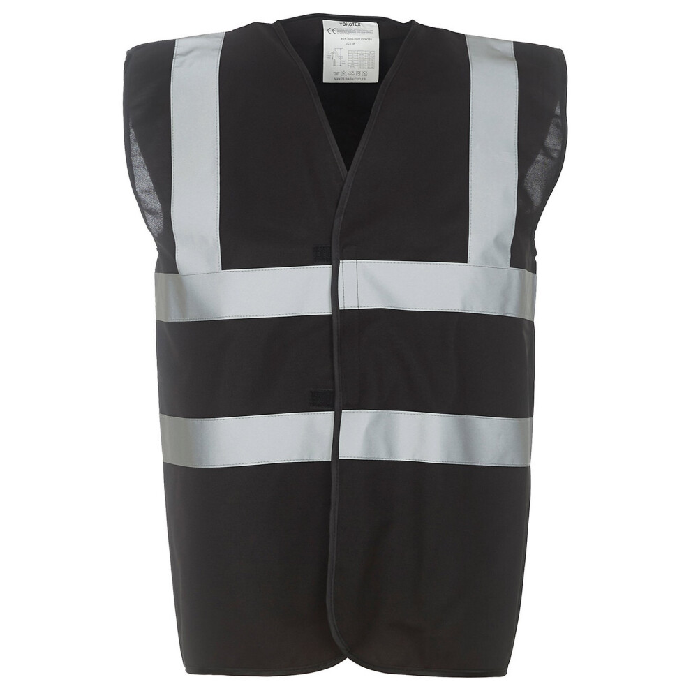 (4Xl, Black) Yoko Unisex Adult Hi-Vis Waistcoat 5063527514691