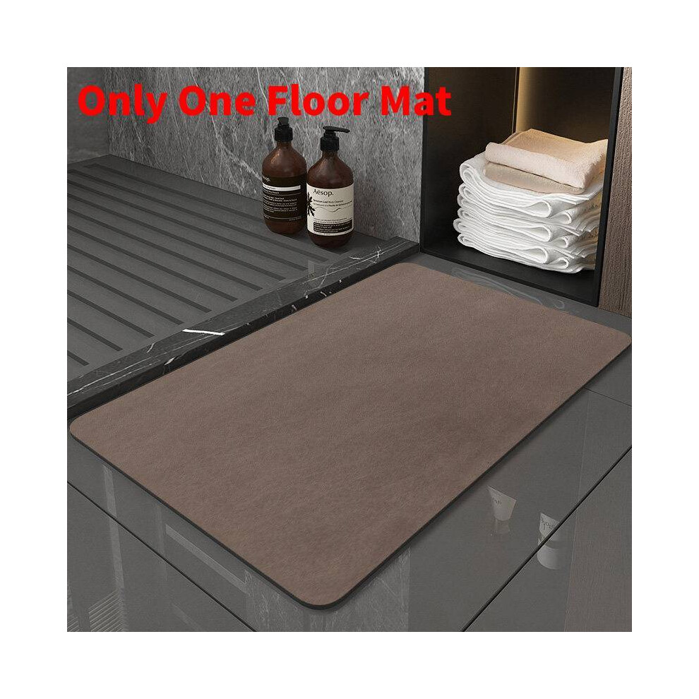 (Brown, 40X60cm) Diatom Silicone Bath Mat Bathmat Absorbent Mat Absorption Comfort Bathroom For 691369315425