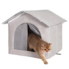 Cuccia per Gatti Calda e Resistente Alle Intemperie con Zanzariera, Cuccia per Gatti da Esterno, per Gattini, Cuccioli, Cani, Animali Domestici, per