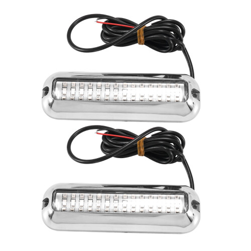 2Pcs 42LED Boat Drain Light Boat Transom Light  Underwater Pontoon Marine Light