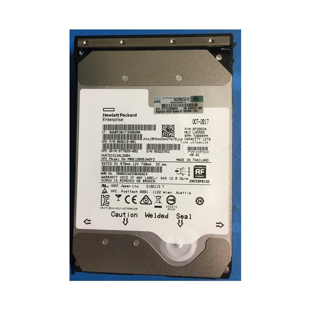 Hewlett Packard Enterprise Drv Hdd 12Tb 7.2K Lff 5715063806890