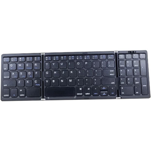 Foldable  Keyboard, USB Rechargeable Wireless Keyboard for IOS, Android, Windows PC Laptop Smartphone-Black