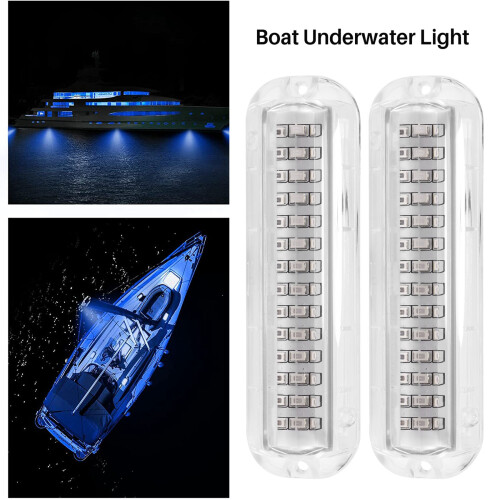 2Pcs 42LED Boat Drain Light Boat Transom Light  Underwater Pontoon Marine Light 1