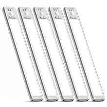 10 Inch Under Cabinet Lighting, Rechargeable Motion Sensor Lights,LED Closet Lights with 3 Color for Kitchen,Stairs 5pcs