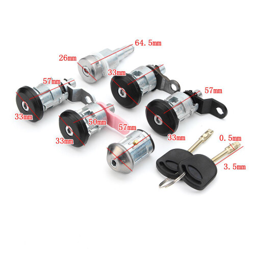 6Pcs Front Rear Door Ignition Full Left Right Lock Set with 2 Keys for  Transit Mk5 1994-2000 2
