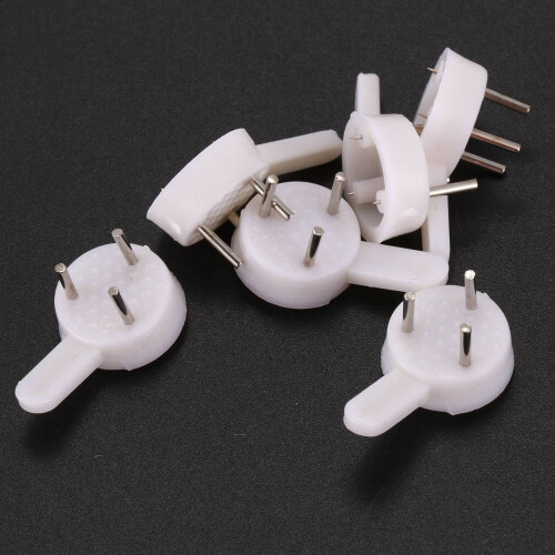 80 Pcs Plastic Heavy Wall Picture Frame Hooks Hangers 3-Pin Small White 2
