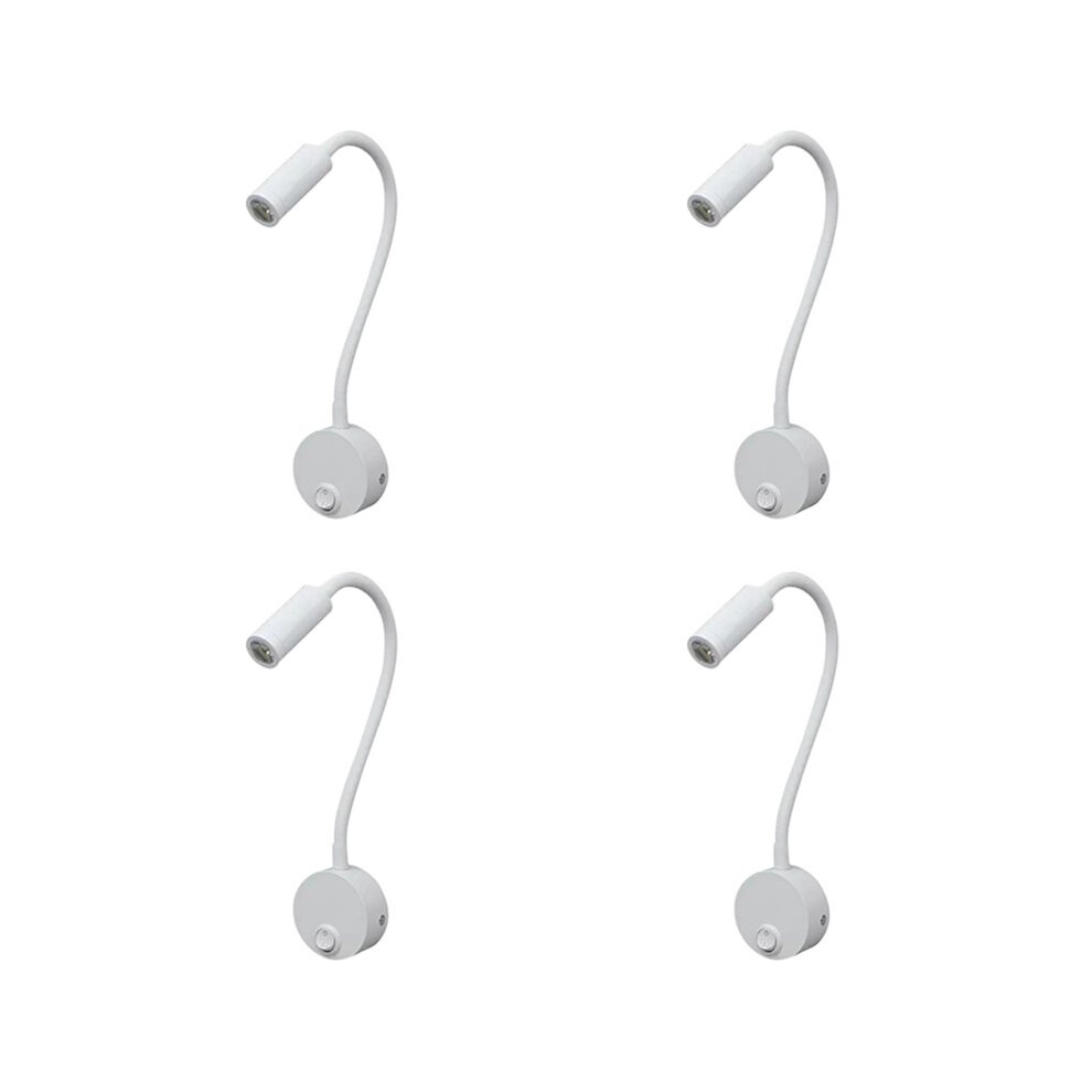 4X 3W Wall Mounted Reading Light Flexible Gooseneck Led Sconce Lamp For Bedroom, Office, Workbench, Studio Reading Lamp 4711121483875