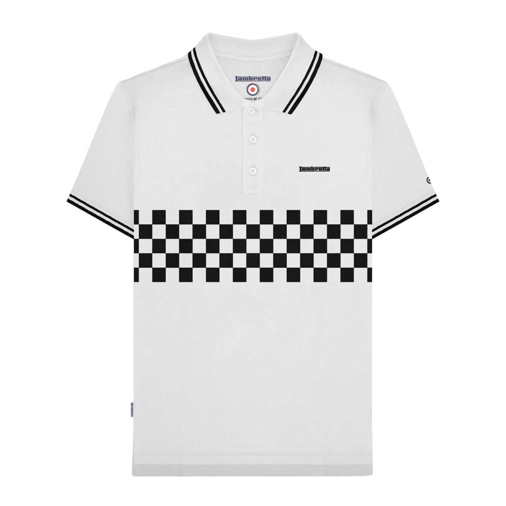 Lambretta (Xxl, White/Black) Mens Ss25 Two Tone Tipped Polo Shirt Black