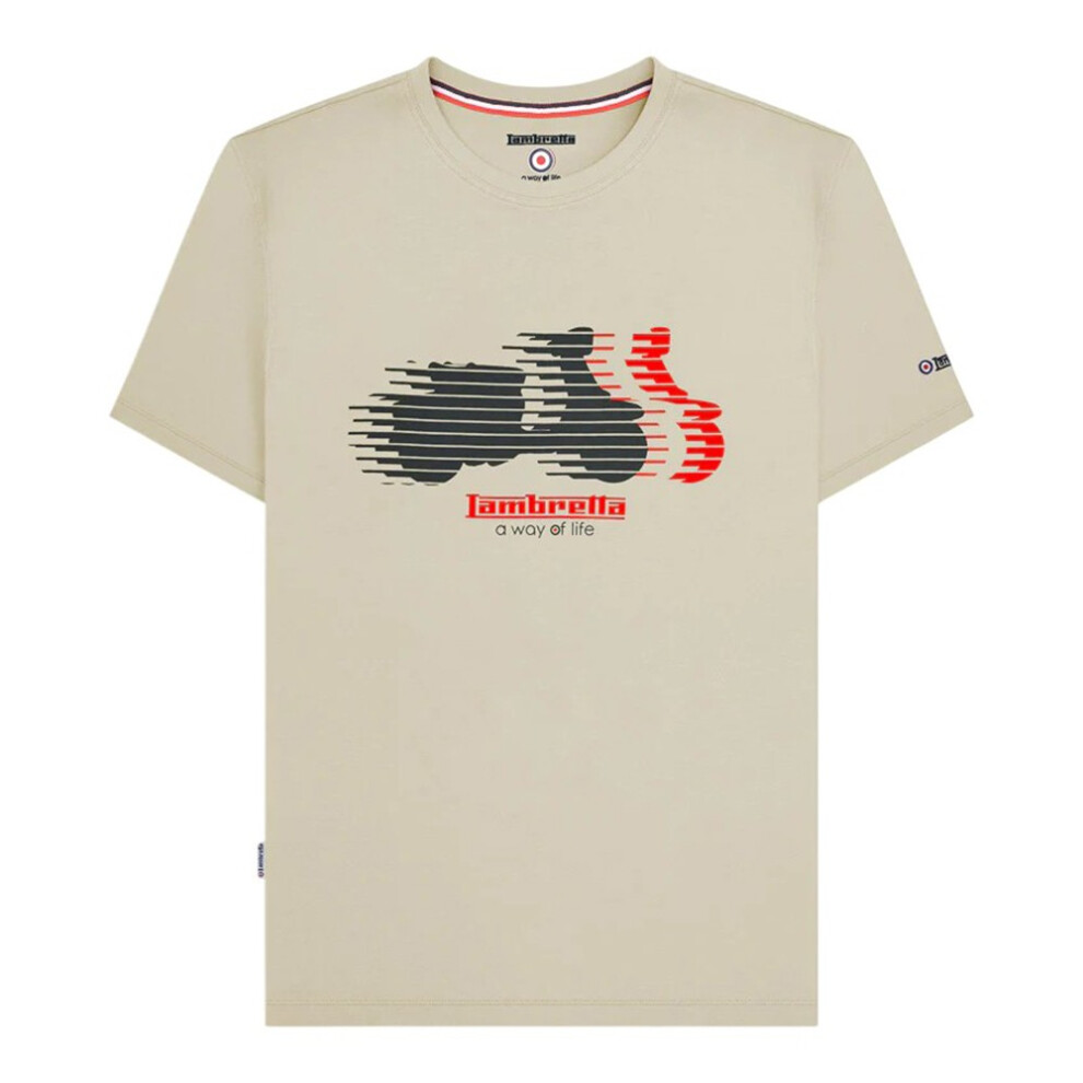 Lambretta (L, Tofu) Mens Scooter Blur T-Shirt Multicoloured