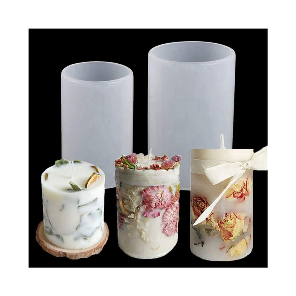 4X 2 Sizes Cylinder Candle Molds Silicone Mold For Candle Making, Pillar Candles Resin Mould Epoxy Resin Casting Molds 6031634326574
