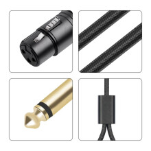 XLR Female to Dual 6.35 Male Y Splitter Cable, Dual Shielded Braided Mic Audio Adapter Cord,Microphone Cable