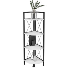 (Matt, Wood) Metal Wood Corner Shelf Books Insasi 4x