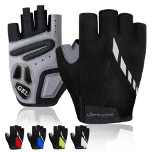(Black, S) Half Finger Cycling Gloves - Breathable, Gel Padded Protection, for Road Bicycle, MTB,Men and Women