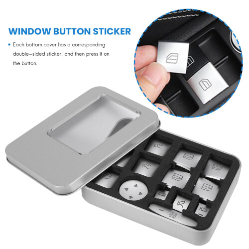 Car Window Glass Lift Button Sticker For   B C E Gla Cla Glk Gl Ml Gle Class 2