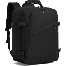 (Black) Kono Cabin Bag for Ryanair Underseat Travel Carry-on Backpack, 40x20x25cm, 20L