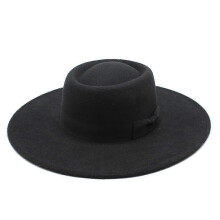 (Black) Classic Lightweight Hat for Women with Wide Brim, Felt