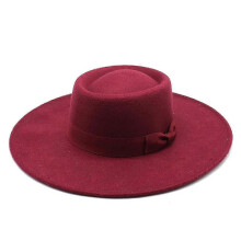 (Wine red) Classic Lightweight Hat for Women with Wide Brim, Felt