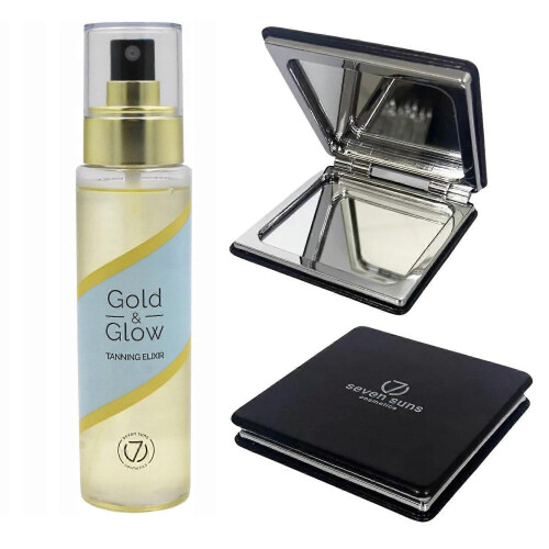 7suns GOLD & GLOW Tanning Elixir Oil + Double Mirror Free