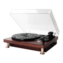 Retro Vinyl Platenspeler met Stofdichte Hoes Platenspeler 33/45/78RPM Draaitafels Gramofoon Fonograaf, Type B, EU-Stekker
