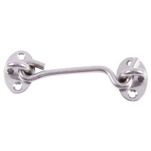 1set Stainless Steel Cabin Hook Eye Shed Gate Door Silent Holder Silver, 4inch