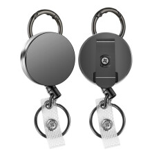 2 Pack Heavy Duty Chowany Uchwyt na Identyfikator KołOwrotki, Metalowy Uchwyt na Identyfikator z Zaczepem na Pasek Breloczek do Breloka z Nazwiskiem