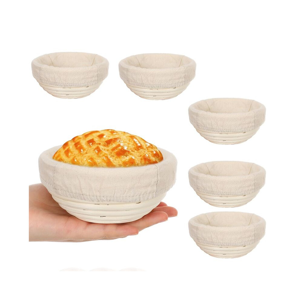 5Inch Banneton Bread Proofing Basket Round Dough Sourdough Proofing Basket Dough Proofing Bowls With Removable Liner 4711680938083