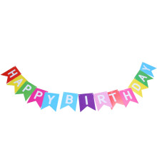 Colorful "Happy Birthday" Lovely Banner Bunting Rainbow Pennant Garlands Paper Flags Perfect for Birthday Parties, Ceremonies, Kitchen, Bedrooms