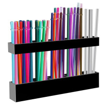 Suporte de Acrílico para Canudos de 9,5 Polegada para Porta de Armário - Organizador de Canudos Reutilizável para Copos, Recipiente Pequeno