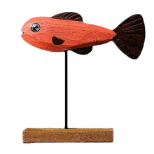 Wooden Fish Statue Nordic Home Decorations Fish Sculpture Ornaments Living Room Bedroom Restaurant Decoration C
