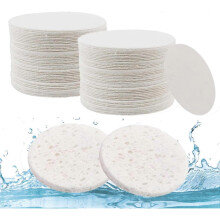 60 Count Facial Sponges Cleansing,White Compressed Face Sponges ,for Makeup Removal Exfoliating(2.5 Inch)