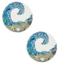 Hanging Ornament Sea Glass Sun Catcher Crashing Ocean Beach Suncatcher for Window Beach Glass Suncatcher