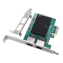 Tarjeta de Red PCIe de 2 Puertos, 2,5G, Adaptador Ethernet de 2,5 Gigabit, Chip RTL8125BG, Adaptador LAN Ethernet PCI-e para PC de Escritorio