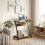 Homcom HOMCOM Movable Computer Desk with 4 Moving Wheels Rustic Brown 8