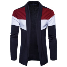 (Dark Blue,M)Herren Uni Strick Cardigan Langarm Freizeit Slim Fit Pullover Jacke Tops Mantel