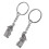2 Pcs House Shape Magnetic Keychain Key Ring for Lovers 3