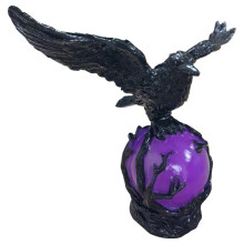 Gotische Decoratie: Ravenlamp, Kraaienbeeldje Als Nachtlampje met Schakelaar, Bureau- en Vaasornament voor Liefhebbers van Gotische en Heksenachtige