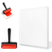 Gel-Printpad met Penseel - Herbruikbare Gelplaat voor Monoprinting, Stempelen en Textuurkunst, voor Beginners, Kunstenaars en Therapie
