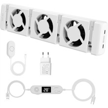 Radiateurventilator met Thermostaatregeling, 3 Bladen, Slimme Radiatorventilator, Magnetische Montage, Radiatorversterker, EU-Stekker