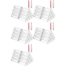50 Pcs Acrylic Pen Boxes Clear Ballpoint Pen Case Pencil Gift Box Pen Storage Container Hexagon Single for School Office