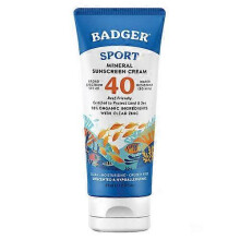 Badger Balm SPF 40 Sport Mineral Sunscreen Cream ,2.9 Oz