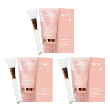 3pcs Collagen Overnight Wrapping Peel Off Facial Mask, Deep Nourishing Refines Pores with Brush for Women