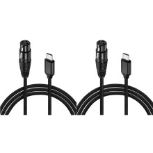 2X XLR A USB C USB C A XLR per Telefono A Microfono Cavo XLR A USB per Tablet, Laptop e Altri Dispositivi di Tipo C (1,8 M)