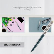 HERO Green silver tone bicoloured tube made of aluminum alloy Fountain pen