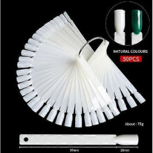 6 Sets Clear Nail Display Sticks for Gel Polish, Nail Polish Practice Tips Fan Ring Salon Set
