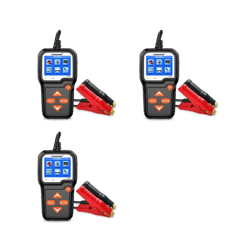 3X Konnwei Kw650 6V-12V Car Battery Tester 100-2000Cca Automotive Battery Tester For Vehicles Marine Motorcycle 6034215277074
