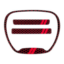 Steering Wheel Emblem Kit Trim Cover for Challenger Charger 2015-2020 Interior Decoration Accessories (Red)