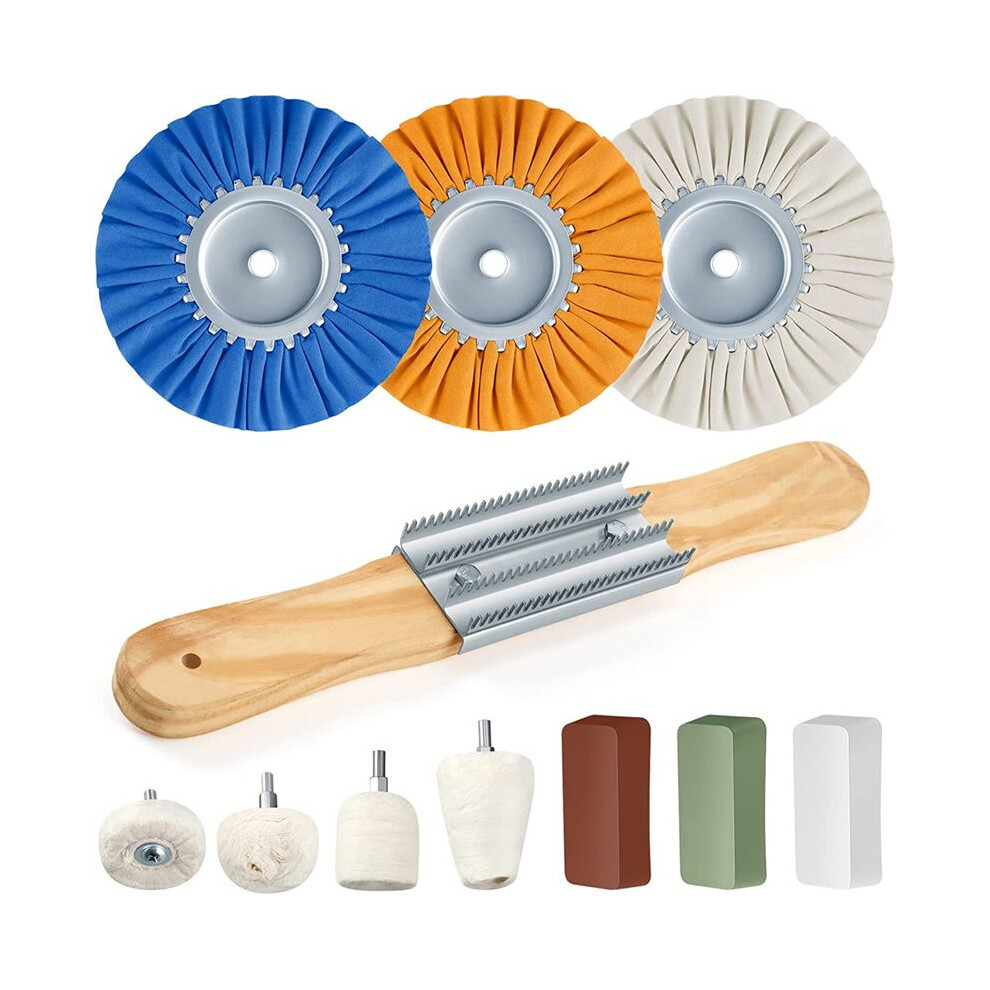 11 Pcs Airway Buffing Wheel Kit 8 Inch Polishing Wheel For Drill Buffing Wheel Polisher Kit For Angle Grinder 4711907222803