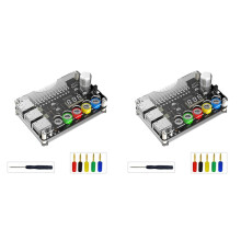 2X Carte de Dérivation D'Alimentation ATX 24 Broches Module D'Alimentation Bouton de Tension Réglable 6 USB 2.0 Prend en Charge QC2.0 QC3.0
