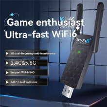 3200Mbps WiFi 6 USB-Adapter BT5.3 5G/2.4GHz USB3.0 Wifi-Dongle Draadloze 802.11ax-Netwerkkaart met Antenneversterking voor Win 10, 11