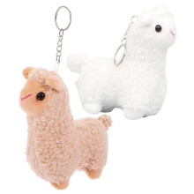 2Pcs Mini Stuffed Animals Alpaca Plush Dolls Cute Keychain Plush Party Favors for Boys And Girls Birthday Party Supplies Baby Shower Bag Fillers Khak